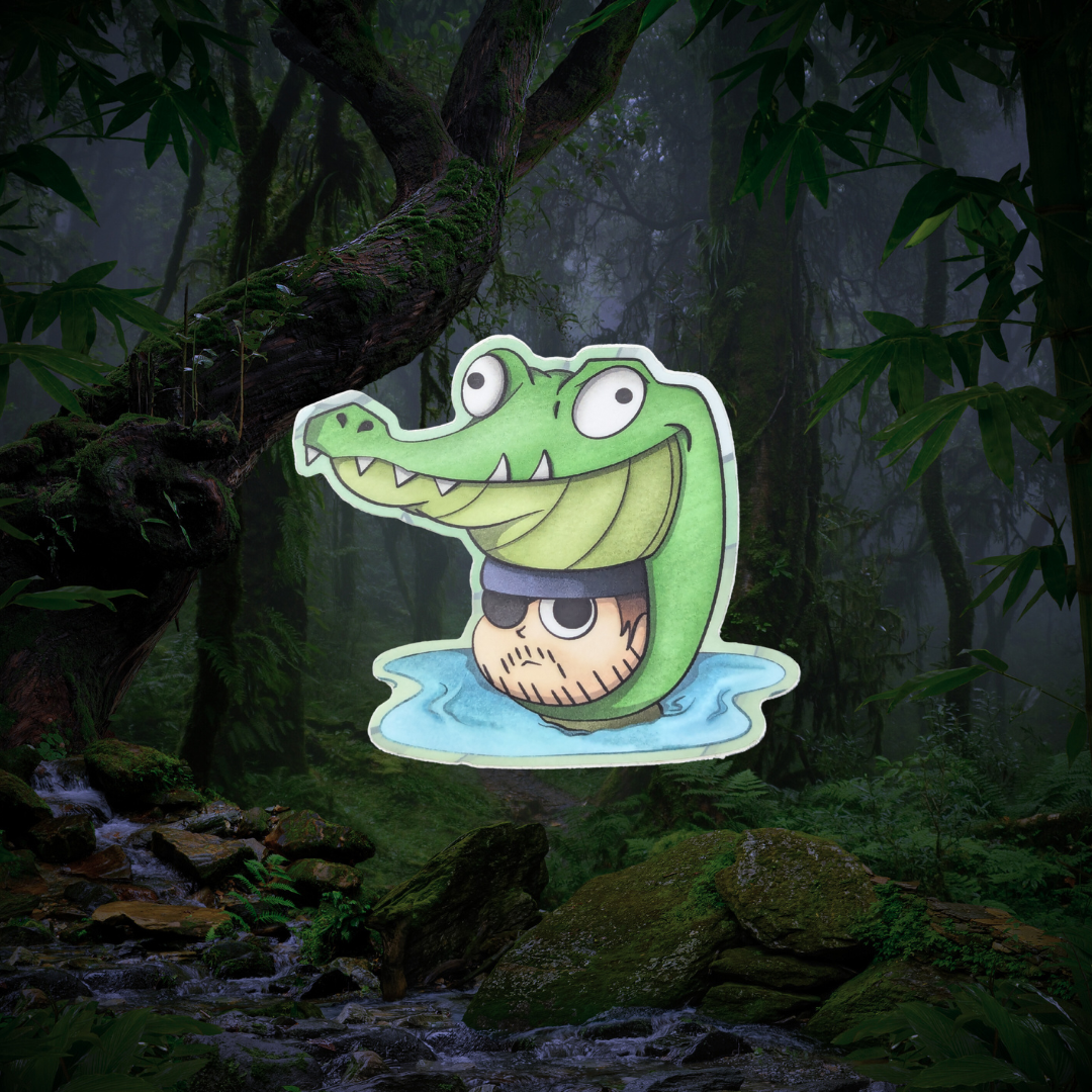 Naked Snake Crocodile Cap Vinyl Sticker